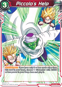 Dragon Ball Super Card BT2-032 C Piccolo's Help Near Mint - Image 1
