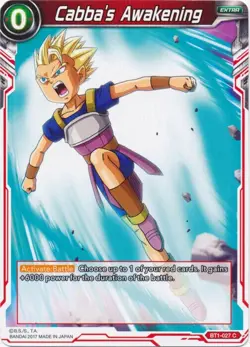 Dragon Ball Super Card BT1- 027 C Cabba's Awakening Near Mint - Image 1