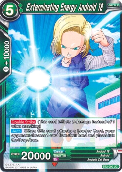 Dragon Ball Super Card BT2-090 UC Exterminating Energy Android 18 Near Mint - Image 1