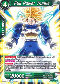 Dragon Ball Super Card BT2-078 UC Full Power Trunks Near Mint - Image 1