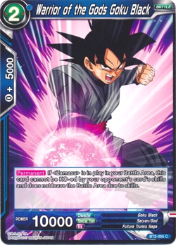 Dragon Ball Super Card BT2-055 C Warrior of the Gods Goku Black Near Mint - Image 1