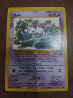 Pokemon Mew Card 47 Promo Black Star Wizards of the Coast Near Mint - Image 1
