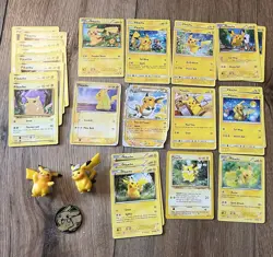 Pokemon Pikachu & Raichu Card Lot (25 Cards, Figures & Coin) - Image 1