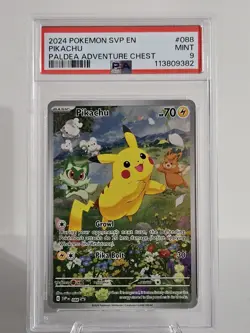 2024 Pokemon SVP en Pikachu Paldea Adventure Chest #088 Promo Card PSA 9 - Image 1