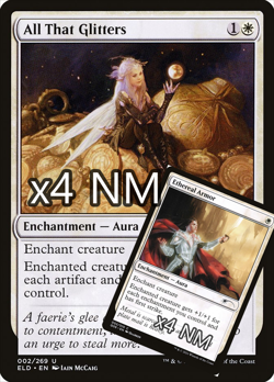 All That Glitters X4 NM Throne Of Eldraine + 4 Ethereal Armor MtG - Image 1