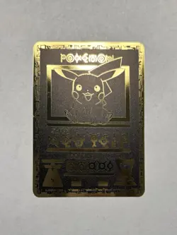 Pokemon Black & Gold Metal High Quality Fan Art Ancient Pikachu Collectable Gift - Image 1