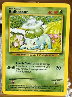 Pokemon TCG Bulbasaur 44/102 Base Set Common LP - Image 1
