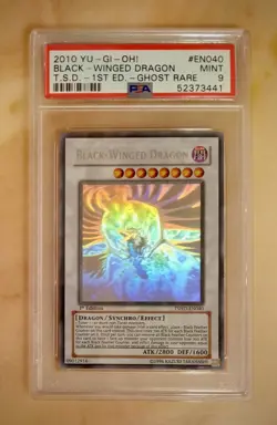Yu-Gi-Oh 2010 Black-Winged Dragon TSHD-EN040 PSA 9 MINT 1st Edition Ghost Rare! - Image 1