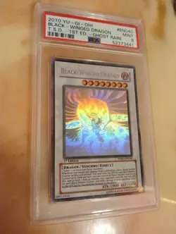 Yu-Gi-Oh 2010 Black-Winged Dragon TSHD-EN040 PSA 9 MINT 1st Edition Ghost Rare! - Image 2