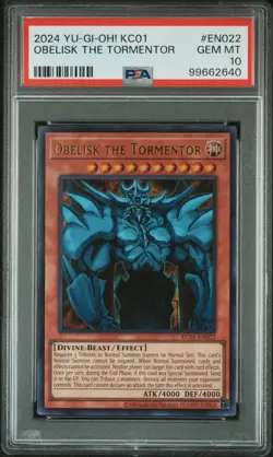 Obelisk the Tormentor Yugioh 2024 KC01-EN022 Ultra Rare PSA 10 - Image 1