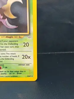 Pokemon TCG Crobat Neo Revelation Unlimited Holo Rare Card 4/64 Near mint - Image 4