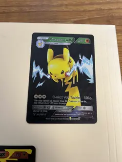 Custom Pikachu GX & VMAX Black Metal Cards – 5-Card Luxury Pokemon Display Set - Image 4