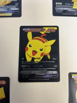 Custom Pikachu GX & VMAX Black Metal Cards – 5-Card Luxury Pokemon Display Set - Image 5