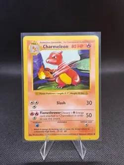 Pokemon TCG Base Set Charmeleon #24/102 Shadowless Uncommon Vintage 1999 LP/MP - Image 1