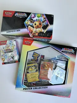 Pokemon Prismatic Evolutions: Surprise Box, Poster Collection, Booster Bundle - Image 1