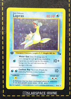 1999 POKEMON FOSSIL 1ST ED #10 LAPRAS-HOLO - Image 1