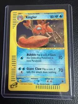 Kingler - Holo Rare - Expedition Set - 15/165 - Pokemon TCG - 2002 - LP - Image 1