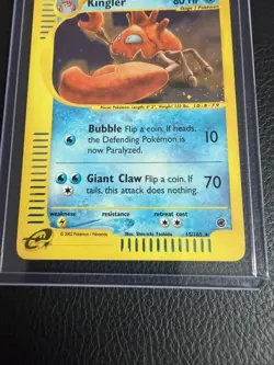 Kingler - Holo Rare - Expedition Set - 15/165 - Pokemon TCG - 2002 - LP - Image 3