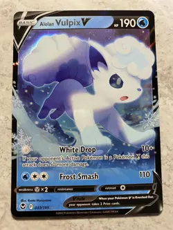 Pokemon TCG - Alolan Vulpix V - 033/195 - Ultra Rare - Silver Tempest - Image 1