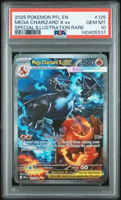 Mega Charizard X EX 125/094 Special Illustration Rare Pokemon PSA 10 - Image 1