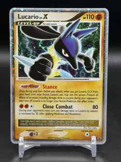 2007 Pokemon Diamond & Pearl Lucario LV. X #DP12 Holo Black Star Promo NM- - Image 1