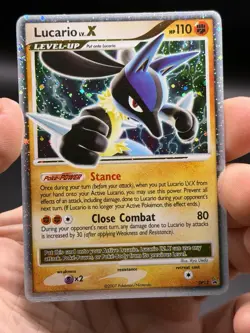 2007 Pokemon Diamond & Pearl Lucario LV. X #DP12 Holo Black Star Promo NM- - Image 3