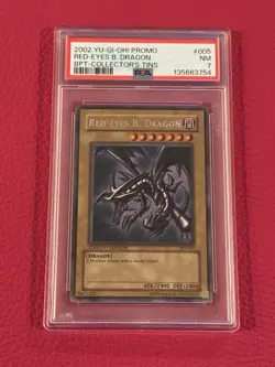 2002 Yu-Gi-Oh! Promo Red-Eyes B. Dragon BPT-005 PSA 7 NM – BPT Collector’s Tins - Image 1