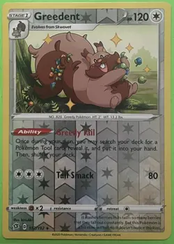 Greedent Reverse Holo 152/192 - Rebel Clash Pokemon Card NM/Mint - Image 1