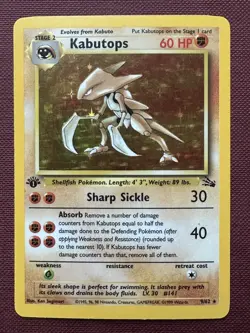 Kabutops 9/62 Fossil 1st Edition Holo Rare 1999 Pokemon LP - Image 1