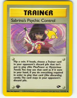 Sabrina's Psychic Control - 1st Edition - 121/132 Gym Challenge Pokemon TCG 2000 - Image 1