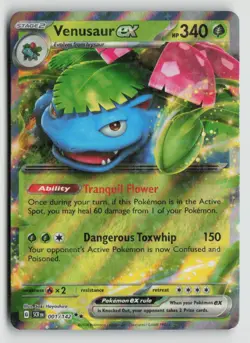 Venusaur ex 001/142 Pokemon SV07: Stellar Crown Double Rare NM - Image 1