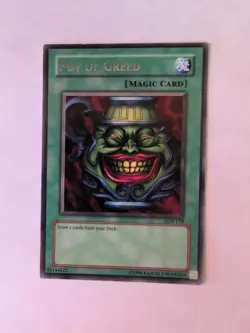 Yugioh Pot of Greed Legend of Blue-Eyes LOB-119 Rare Original Print 2002 - Image 1