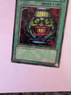 Yugioh Pot of Greed Legend of Blue-Eyes LOB-119 Rare Original Print 2002 - Image 4