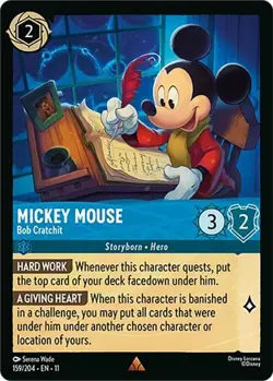 DISNEY LORCANA TCG - Winterspell - Mickey Mouse - Bob Cratchit - Rare 159/204 - Image 1