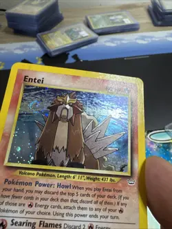 Entei 06/64 Neo Revelation Unlimited Holo Pokemon Card DMG w/Swirl - Image 4