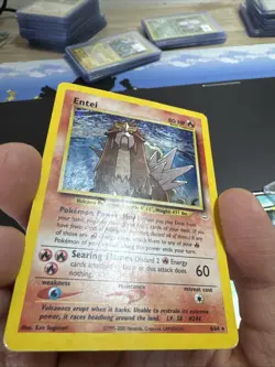 Entei 06/64 Neo Revelation Unlimited Holo Pokemon Card DMG w/Swirl - Image 5