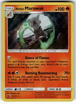 Alolan Marowak 12/111 SM - Crimson Invasion LP Pokemon Card TCG - Image 1