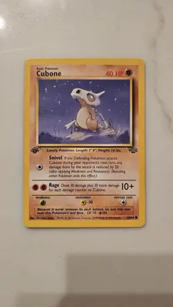 Pokemon TCG Cubone 1st Edition Jungle Common Card 50/64 LP/NM Condition - Image 1