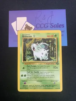 Nidoran Female Common Pokemon Card 57/64 Jungle Set- Excellent Condition - Image 1