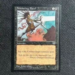 1996 MTG Magic The Gathering Mirage Withering Boon Unplayed NM - Image 1