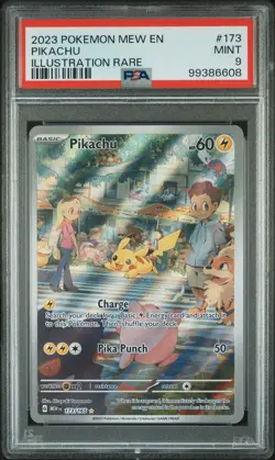 2023 POKEMON MEW EN-151 ILLUSTRATION RARE #173 PIKACHU PSA 9 - Image 1
