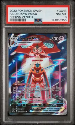 2023 POKEMON SWORD & SHIELD CROWN ZENITH #GG45 FULL ART/DEOXYS VMAX PSA 8 - Image 1