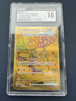 2024 Pokemon Japanese Ultra Rare Holo SV8a 236/187 UR Pikachu EX CGC 10 - Image 1