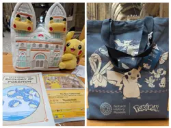 Pokemon x Natural History Museum Jumbo Promo Card Plush Ecology Book Tote Bundle - Image 1