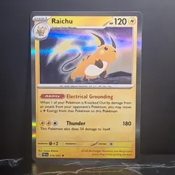 Raichu Scarlet And Violet Paldean Fates 019/091 Reverse Holo Rare Pokemon Card - Image 2