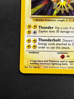 Zapdos 20/130 - Base Set 2 Holo Rare Pokemon TCG Card Vintage LP - Image 2