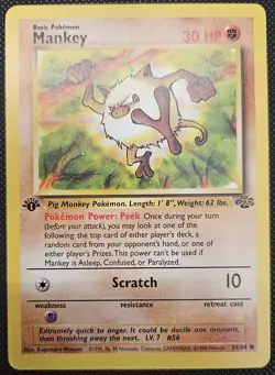 Vintage Pokemon TCG 1st Edition Lot - Seaking, Mankey, Spearow, Fearow - 4 Cards - Image 3