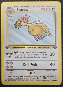 Vintage Pokemon TCG 1st Edition Lot - Seaking, Mankey, Spearow, Fearow - 4 Cards - Image 5