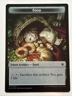 MTG Throne of Eldraine Bear/Food Token Foil 008/017 NM - Image 2