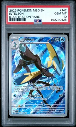 2025 POKEMON MEG EN-MEGA EVOLUTION ILLUSTRATION RARE #142 INTELEON PSA 10 - Image 1